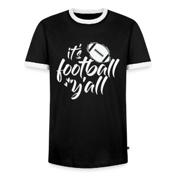 It's Football Y'all Amerika Sport Touchdown - Männer Kontrast-T-Shirt - Schwarz/Weiß - Vorne - AI Model Female 172 light (172cm) & AI Model Male 178 light (178cm)
