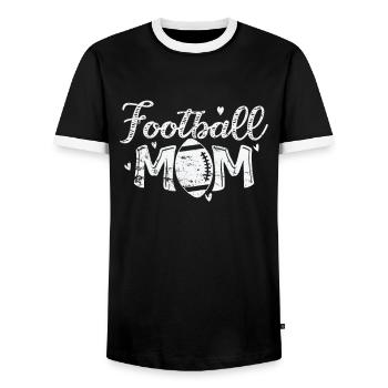 Football Mom Nationalsport Amerika Touchdown - Männer Kontrast-T-Shirt - Schwarz/Weiß - Vorne - AI Model Female 172 light (172cm) & AI Model Male 178 light (178cm)