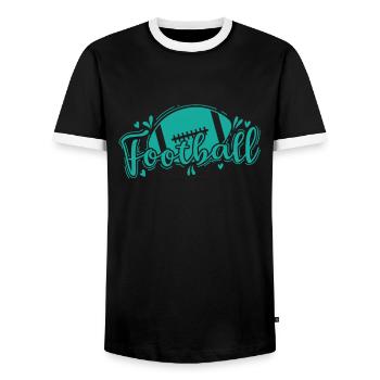 Football Amerika Sport Touchdown USA - Männer Kontrast-T-Shirt - Schwarz/Weiß - Vorne - AI Model Female 172 light (172cm) & AI Model Male 178 light (178cm)