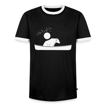 Kayak Bateau Paddle Bateau Sports Nautiques Canoë - T-shirt contrasté Homme - noir/blanc - Devant - AI Model Female 172 light (172cm) & AI Model Male 178 light (178cm)