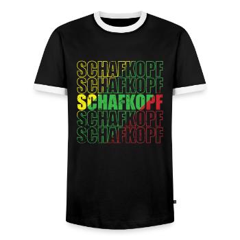 Schafkopf Kartenspiel Spielkarte Hobby - Männer Kontrast-T-Shirt - Schwarz/Weiß - Vorne - AI Model Female 172 light (172cm) & AI Model Male 178 light (178cm)