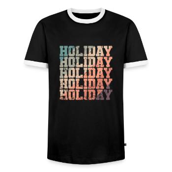 Holiday Holiday Holiday Holiday Leisure - Men's Ringer Shirt - black/white - Front - AI Model Female 172 light (172cm) & AI Model Male 178 light (178cm)