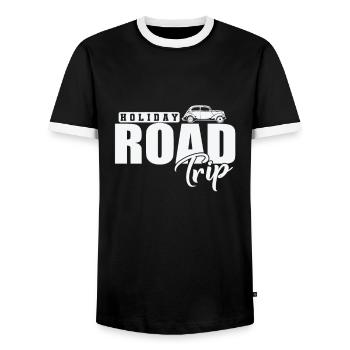 Vacances Road Trip Vacances Loisirs Vacances - T-shirt contrasté Homme - noir/blanc - Devant - AI Model Female 172 light (172cm) & AI Model Male 178 light (178cm)