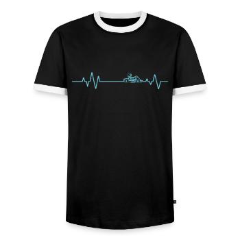 Go Kart Gokart Heartline Hobby Kart Track - Men's Ringer Shirt - black/white - Front - AI Model Female 172 light (172cm) & AI Model Male 178 light (178cm)