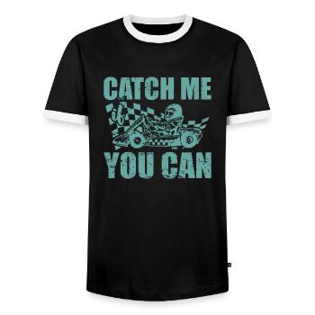 Go-kart Attrapez-moi si vous pouvez courir - T-shirt contrasté Homme - noir/blanc - Devant - AI Model Female 172 light (172cm) & AI Model Male 178 light (178cm)