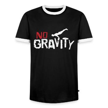 Calisthenics pas d’entraînement Gravity Fitness - T-shirt contrasté Homme - noir/blanc - Devant - AI Model Female 172 light (172cm) & AI Model Male 178 light (178cm)