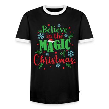 Croyez en la magie de Noël Weihnachten - T-shirt contrasté Homme - noir/blanc - Devant - AI Model Female 172 light (172cm) & AI Model Male 178 light (178cm)
