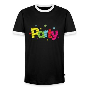 Party Celebrations Dancing Music Friends - Men's Ringer Shirt - black/white - Front - AI Model Female 172 light (172cm) & AI Model Male 178 light (178cm)