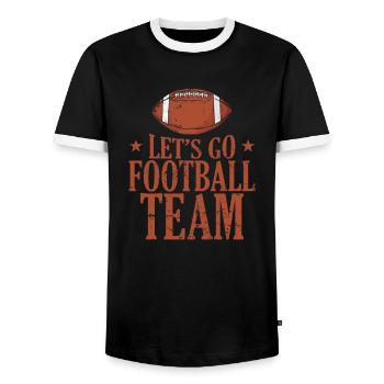 Allons-y Équipe de football Volkssport USA - T-shirt contrasté Homme - noir/blanc - Devant - AI Model Female 172 light (172cm) & AI Model Male 178 light (178cm)