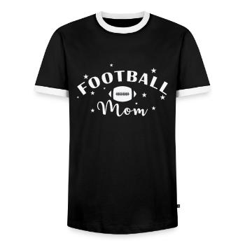 Football Mom American Football Sport - Men's Ringer Shirt - black/white - Front - AI Model Female 172 light (172cm) & AI Model Male 178 light (178cm)