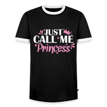 Appelez-moi simplement princesse petite amie fille - T-shirt contrasté Homme - noir/blanc - Devant - AI Model Female 172 light (172cm) & AI Model Male 178 light (178cm)