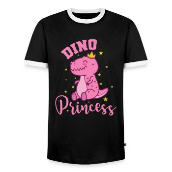 Dino Princess cute cute girl - Men's Ringer Shirt - black/white - Front - AI Model Female 172 light (172cm) & AI Model Male 178 light (178cm)