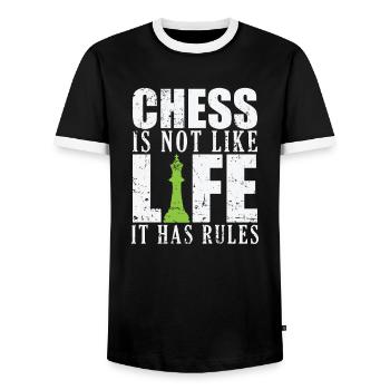 Chess is not like Life it has Rules Schach - Men's Ringer Shirt - black/white - Front - AI Model Female 172 light (172cm) & AI Model Male 178 light (178cm)