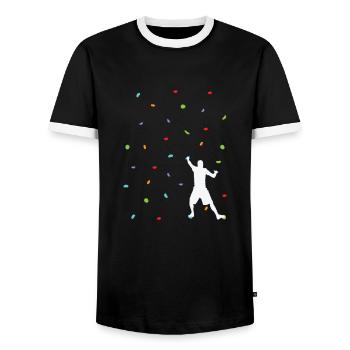 Bouldering Hobby Escalade Force et Fitness - T-shirt contrasté Homme - noir/blanc - Devant - AI Model Female 172 light (172cm) & AI Model Male 178 light (178cm)