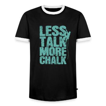 Moins parler plus de craie escalader le bloc - T-shirt contrasté Homme - noir/blanc - Devant - AI Model Female 172 light (172cm) & AI Model Male 178 light (178cm)