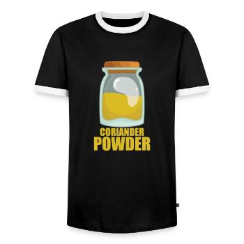 Coriander Powder Gewürz Geschmack Kochen - Männer Kontrast-T-Shirt - Schwarz/Weiß - Vorne - AI Model Female 172 light (172cm) & AI Model Male 178 light (178cm)