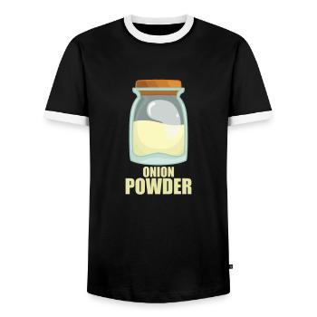 Onion Powder Gewürz Geschmack Essen Kochen - Männer Kontrast-T-Shirt - Schwarz/Weiß - Vorne - AI Model Female 172 light (172cm) & AI Model Male 178 light (178cm)