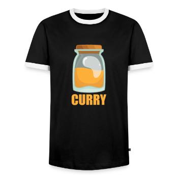 Curry Gewürz Geschmack Essen Kochen - Männer Kontrast-T-Shirt - Schwarz/Weiß - Vorne - AI Model Female 172 light (172cm) & AI Model Male 178 light (178cm)