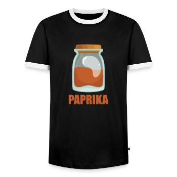Paprika Gewürz Geschmack Essen Kochen - Männer Kontrast-T-Shirt - Schwarz/Weiß - Vorne - AI Model Female 172 light (172cm) & AI Model Male 178 light (178cm)