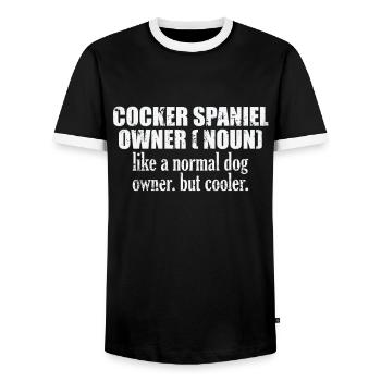 Cocker Spaniel Owner plus cool qu’un chien normal - T-shirt contrasté Homme - noir/blanc - Devant - AI Model Female 172 light (172cm) & AI Model Male 178 light (178cm)