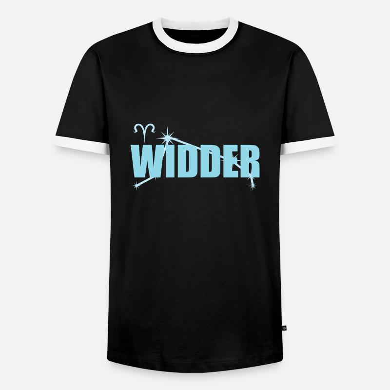 Widder Sternzeichen Aries Sternbild - Männer Kontrast-T-Shirt - Schwarz/Weiß