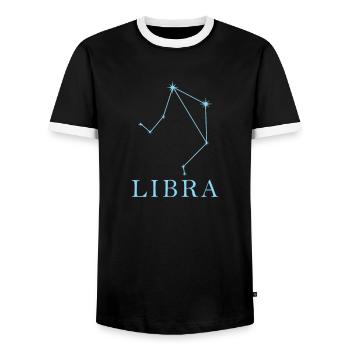 Sternkonstellation Sternzeichen Libra - Männer Kontrast-T-Shirt - Schwarz/Weiß - Vorne - AI Model Female 172 light (172cm) & AI Model Male 178 light (178cm)