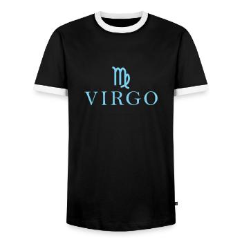 Sternzeichen Virgo Jungfrau Sternbild - Männer Kontrast-T-Shirt - Schwarz/Weiß - Vorne - AI Model Female 172 light (172cm) & AI Model Male 178 light (178cm)