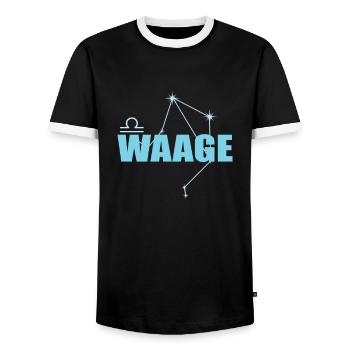 Libra Zodiac sign Libra Constellation - Men's Ringer Shirt - black/white - Front - AI Model Female 172 light (172cm) & AI Model Male 178 light (178cm)