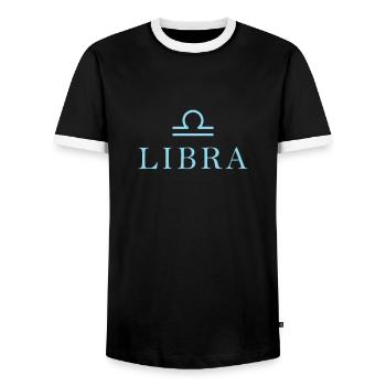 Zodiac sign Libra Libra Constellation - Men's Ringer Shirt - black/white - Front - AI Model Female 172 light (172cm) & AI Model Male 178 light (178cm)