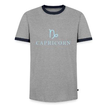 Sternzeichen Capricorn Steinbock Sternbild - Männer Kontrast-T-Shirt - Grau/Navy  - Vorne - AI Model Female 172 light (172cm) & AI Model Male 178 light (178cm)