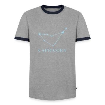 Sternkonstellation Sternzeichen Steinbock - Männer Kontrast-T-Shirt - Grau/Navy  - Vorne - AI Model Female 172 light (172cm) & AI Model Male 178 light (178cm)