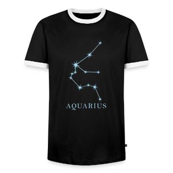 Star constellation Zodiac sign Aquarius - Men's Ringer Shirt - black/white - Front - AI Model Female 172 light (172cm) & AI Model Male 178 light (178cm)