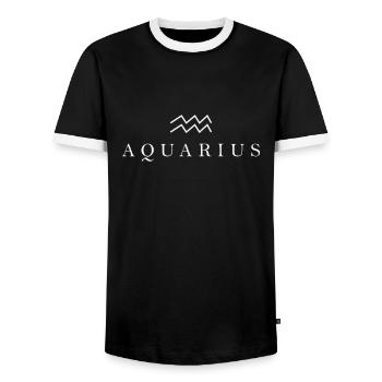 Zodiac sign Aquarius Aquarius constellation - Men's Ringer Shirt - black/white - Front - AI Model Female 172 light (172cm) & AI Model Male 178 light (178cm)