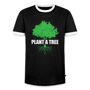 Plant a Tree Umweltschutz Planet Erde - Männer Kontrast-T-Shirt - Schwarz/Weiß - Vorne - AI Model Female 172 light (172cm) & AI Model Male 178 light (178cm)