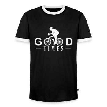Bons moments Cyclisme Fitness Sports - T-shirt contrasté Homme - noir/blanc - Devant - AI Model Female 172 light (172cm) & AI Model Male 178 light (178cm)