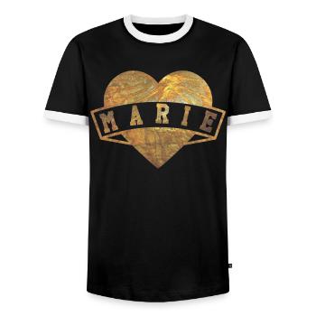 Marie Herzen Or - T-shirt contrasté Homme - noir/blanc - Devant - AI Model Female 172 light (172cm) & AI Model Male 178 light (178cm)
