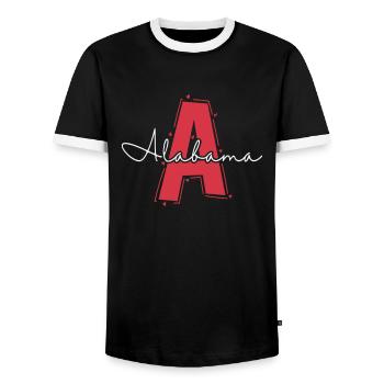 Alabama State USA America - Men's Ringer Shirt - black/white - Front - AI Model Female 172 light (172cm) & AI Model Male 178 light (178cm)
