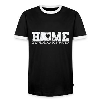 Wyoming Home Sweet Home États-Unis Amérique - T-shirt contrasté Homme - noir/blanc - Devant - AI Model Female 172 light (172cm) & AI Model Male 178 light (178cm)