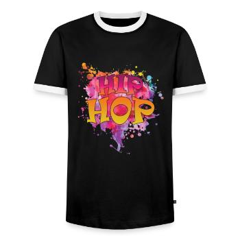 Hip Hop Music Genre Rap Freestyle - Men's Ringer Shirt - black/white - Front - AI Model Female 172 light (172cm) & AI Model Male 178 light (178cm)