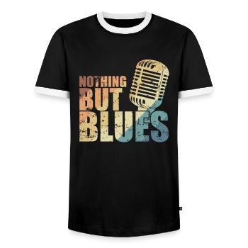 Nothing but Blues Musik Trompete - Männer Kontrast-T-Shirt - Schwarz/Weiß - Vorne - AI Model Female 172 light (172cm) & AI Model Male 178 light (178cm)