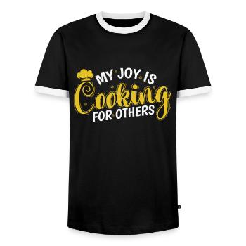 My Joy is Cooking for others Koch Hobby - Männer Kontrast-T-Shirt - Schwarz/Weiß - Vorne - AI Model Female 172 light (172cm) & AI Model Male 178 light (178cm)
