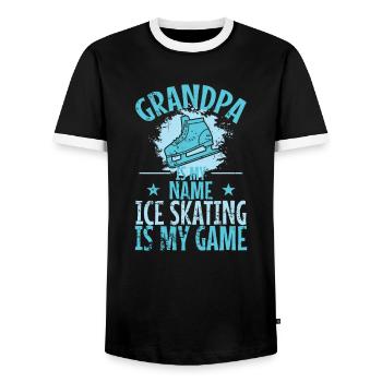 Grand-père est mon nom Le patinage sur glace est mon jeu - T-shirt contrasté Homme - noir/blanc - Devant - AI Model Female 172 light (172cm) & AI Model Male 178 light (178cm)