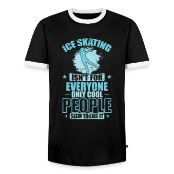 Le patinage sur glace n’est pas pour tout le monde seulement cool Les gens - T-shirt contrasté Homme - noir/blanc - Devant - AI Model Female 172 light (172cm) & AI Model Male 178 light (178cm)
