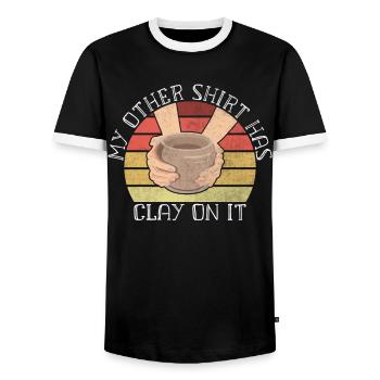 Poterie amusante Poterie - T-shirt contrasté Homme - noir/blanc - Devant - AI Model Female 172 light (172cm) & AI Model Male 178 light (178cm)