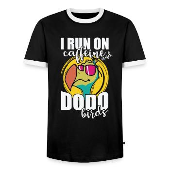 Je cours sur Caffeine et Dodo Birds Tier - T-shirt contrasté Homme - noir/blanc - Devant - AI Model Female 172 light (172cm) & AI Model Male 178 light (178cm)