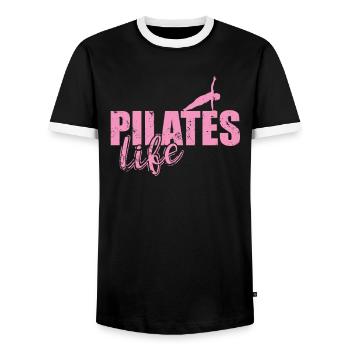 Les mots ne peuvent pas transmettre l’amour que j’ai pour le Pilates - T-shirt contrasté Homme - noir/blanc - Devant - AI Model Female 172 light (172cm) & AI Model Male 178 light (178cm)