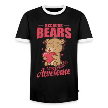 Because Bears are freaking Awesome Wald Tier - Männer Kontrast-T-Shirt - Schwarz/Weiß - Vorne - AI Model Female 172 light (172cm) & AI Model Male 178 light (178cm)