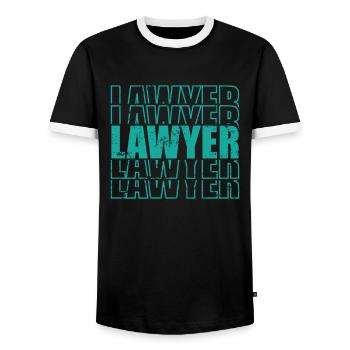 Juriste Profession Juriste - T-shirt contrasté Homme - noir/blanc - Devant - AI Model Female 172 light (172cm) & AI Model Male 178 light (178cm)