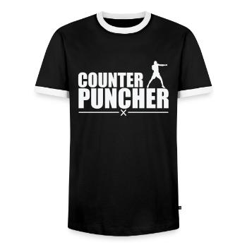 Counter Puncher Boxen - Männer Kontrast-T-Shirt - Schwarz/Weiß - Vorne - AI Model Female 172 light (172cm) & AI Model Male 178 light (178cm)