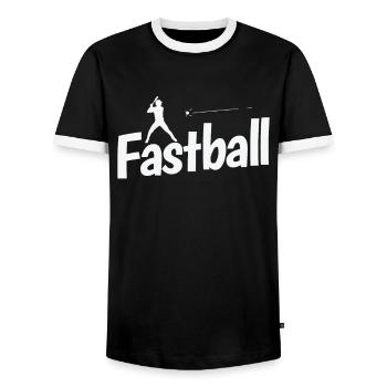 Fastball Baseball - Men's Ringer Shirt - black/white - Front - AI Model Female 172 light (172cm) & AI Model Male 178 light (178cm)